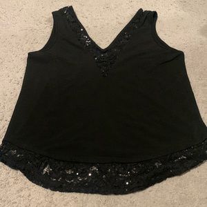 Buckle Daytrip Black Sequin Tank Blouse